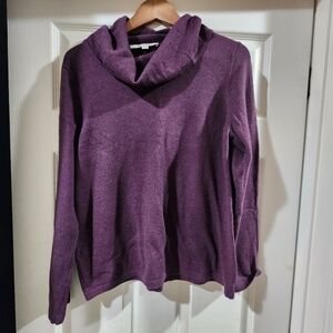LOFT Rich Purple Cowl Neck Sweater